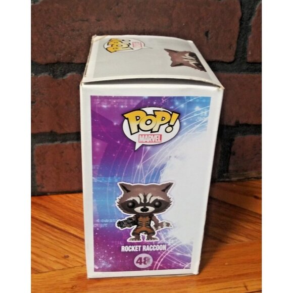 Funko Pop Guardians of the Galaxy Rocket Raccoon Bobble-Head vinyl 48 Marvel NIB - Picture 3 of 7